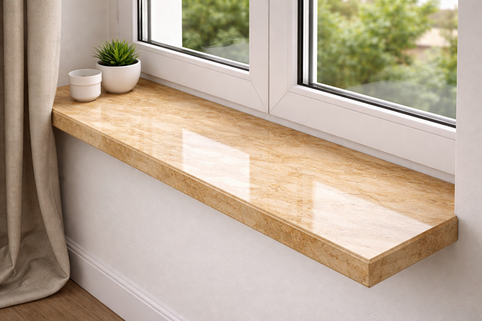 Glaf Travertin Yellow Vein Cut lustruit chituit 100 x 20 x 2 cm 1 lungime bizotata Piatra Naturala - Toate Produsele