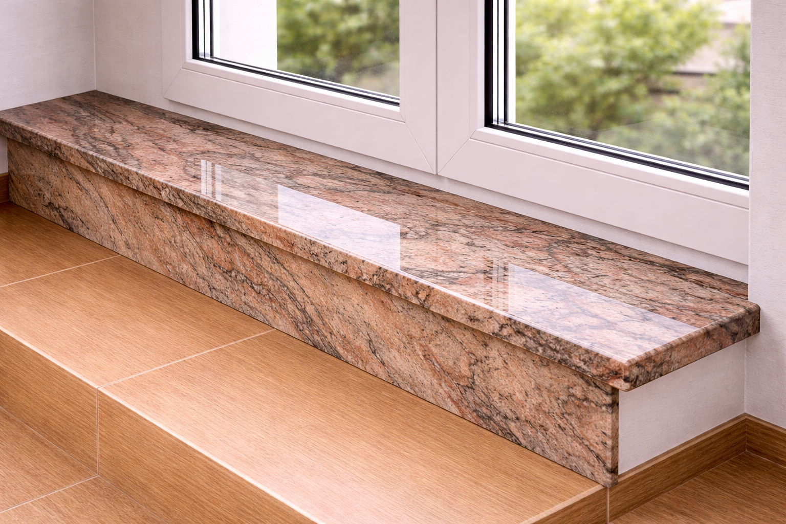 Glaf granit Exotic Juparana lustruit 100 x 20 x 2 cm 1 lungime bizotata Piatra Naturala - Toate Produsele