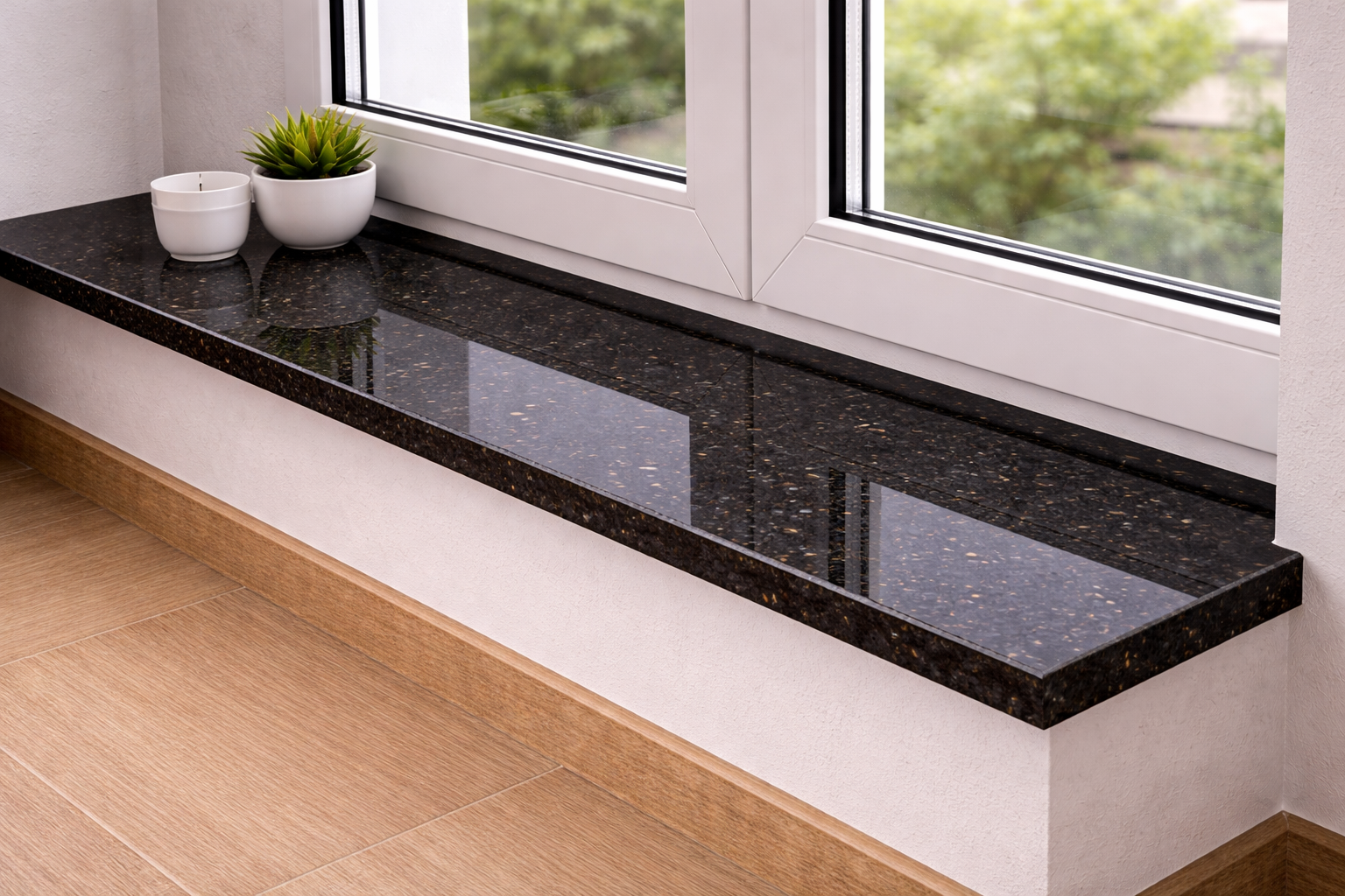 Glaf granit Galaxy Black lustruit 100 x 20 x 2 cm 1 lungime bizotata Piatra Naturala - Toate Produsele