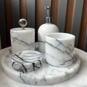 Set de accesorii pentru baie marmura Lilak
