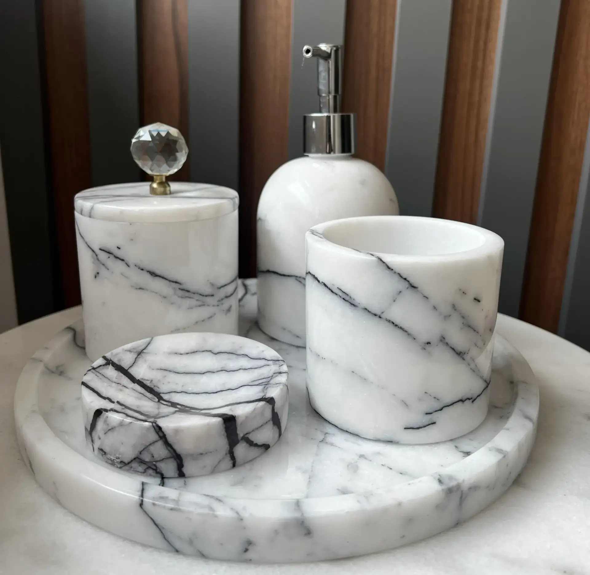 Set de accesorii pentru baie marmura Lilak scaled Piatra Naturala - Toate Produsele