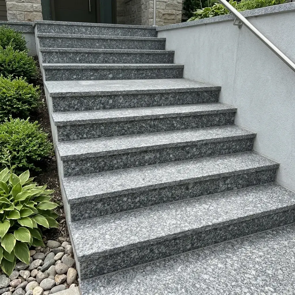 Treapta granit Steel Grey lustruit 115 x 33 x 2 cm &ndash; 1 lungime bizotata Piatra Naturala - Toate Produsele
