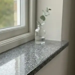 Glaf granit Steel Grey lustruit 100 x 20 x 2 cm  - 1 lungime bizotata