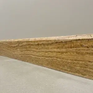 Plinta Travertin Yellow Vein Cut lustruit chituit 60 x 7 x 2 cm  - 1 lungime bizotata