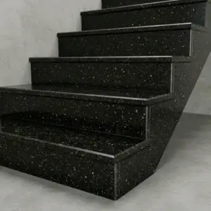 Treapta granit Galaxy Black lustruit 105 x 33 x 2 cm  - 1 lungime bizotata