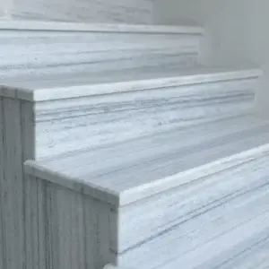 Treapta marmura Crystal White lustruit 105 x 33 x 2 cm  - 1 lungime bizotata